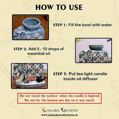 Chess Elephant Aroma Oil Diffuser (Italy Paleva Stone)