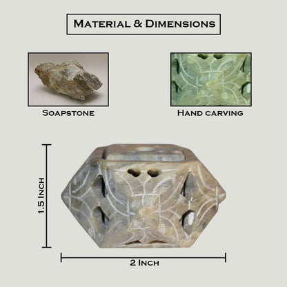 Floral Incense Stick Holder (Marble Soapstone)