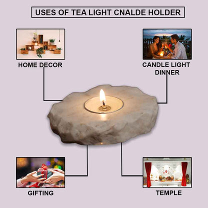 Marble Tea Light Candle Holder (White Marble)