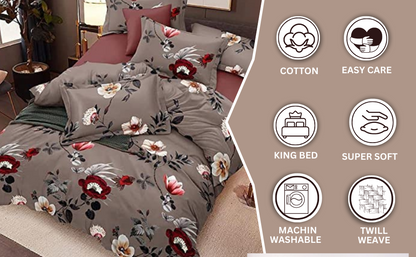 Emerelle Premium King Size Bedsheet (108" x 108"): 400 TC