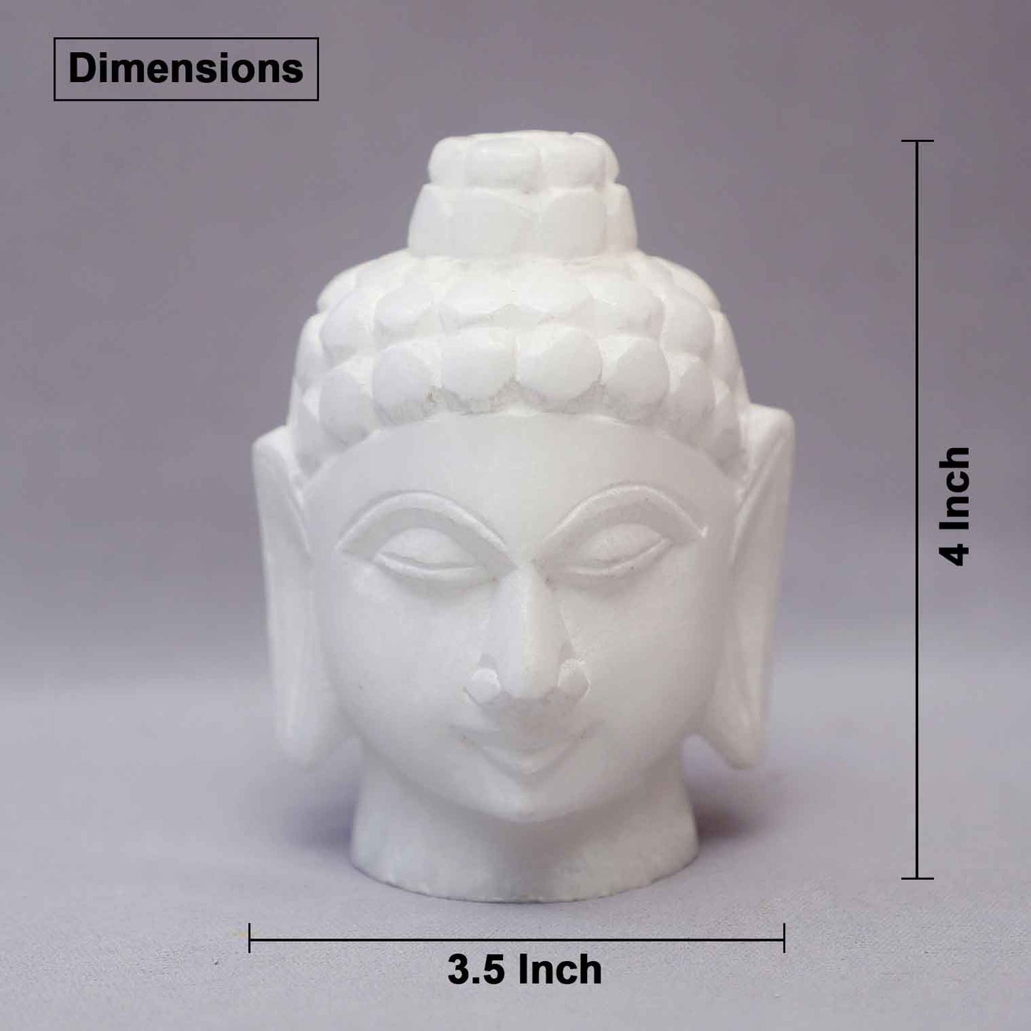 White Marble Buddha Head Figurine